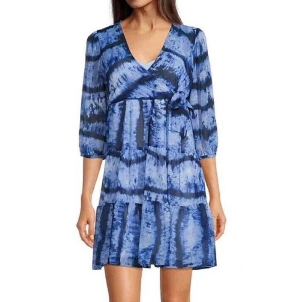 Calvin Klein Tie Dye Ruffle Tiered Dress Size 12 Large Women’s